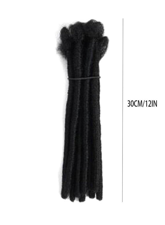 Kopida 12 in Dreadlock Crochet Hair Extensions 30 Strands Handmade Soft Black Dreads Extensions for Men Women Kids Dreadlock Extensions Can be Curly and Dyed - Image 2